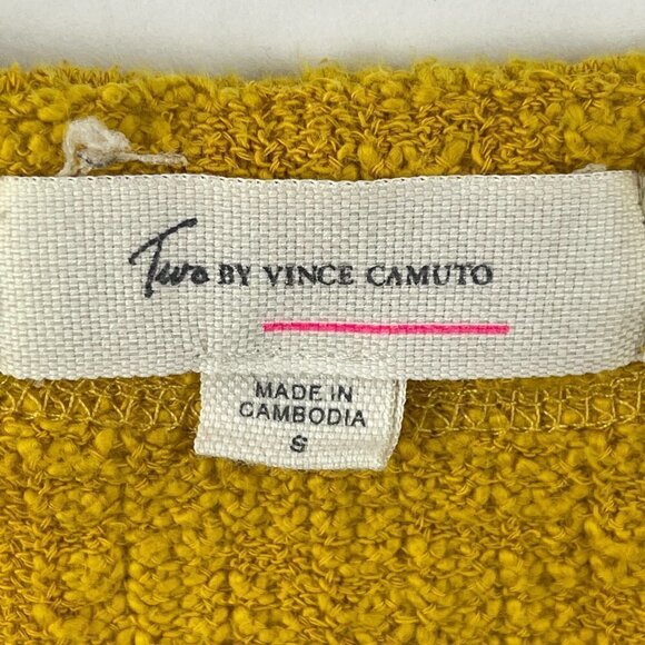 Two Vince Camuto Sweater Womens Small Gold Long Sleeve Button - Picture 9 of 9